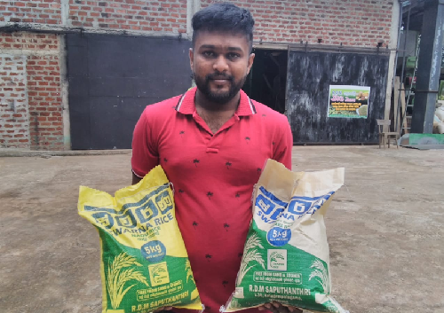 Photo 510: Mr. RMD Saputhanthri, took Rs. 2 Mn youth loan in 2025 and upgraded his rice mill to produce his own brand named Swarna Grains at Katugampala, Nachchadoowa, 8 Jan 2026